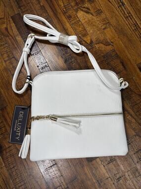 Deluxity Lightweight Medium Lady Crossbody Bag with Tassel-Stone